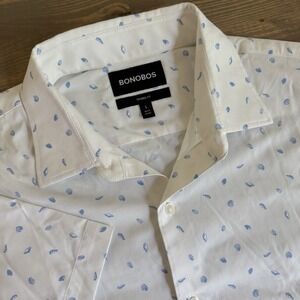 Bonobos Men's Large Tailored Fit Seashells Print Short‎ Sleeve Button Up Shirt
